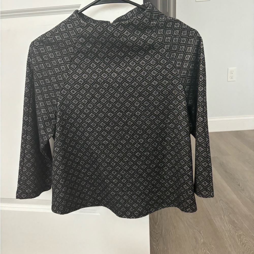 W5 Black Geometric Women's Blouse